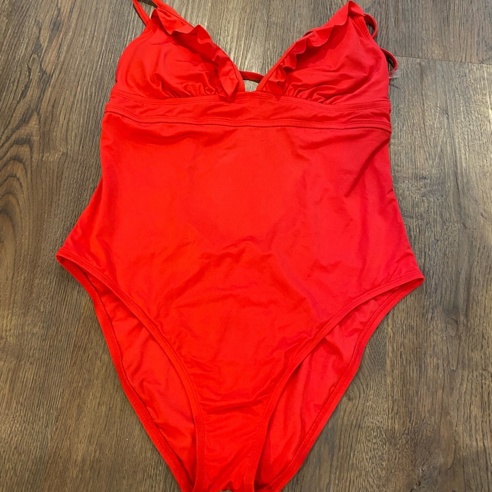 Vibrant Red One-Piece Swimsuit